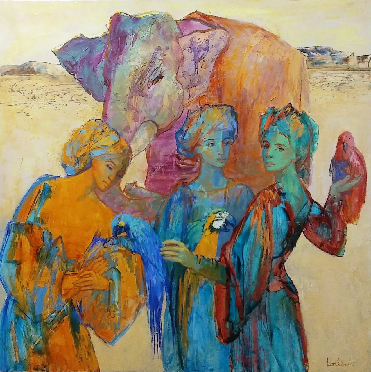 에르베 로알리에, Femmes aux perroquets (앵무새와 여인들)